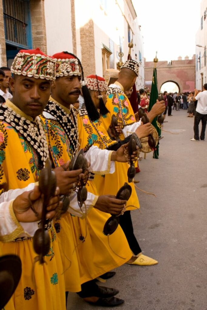 Gnaoua musicians performing live in Essaouira