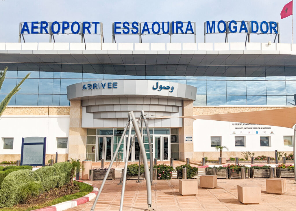 Essaouira airport arrivals and coastal landscape